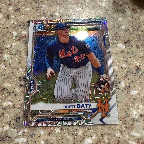 Brett Baty Trading Card - Blue and Silver refractor mint condition - Picture 2 of 3